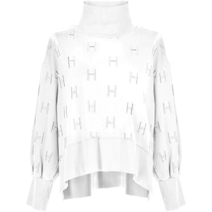 NELLIE COLLEGE SWEATER - WHITE