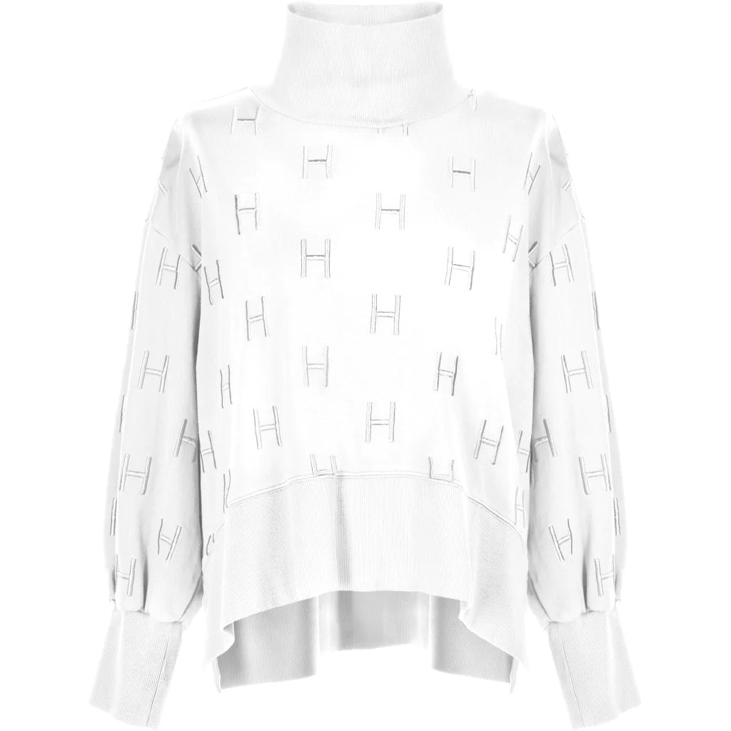 NELLIE COLLEGE SWEATER - WHITE