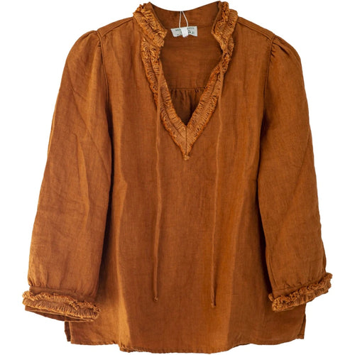 Linen Blouse, Rust